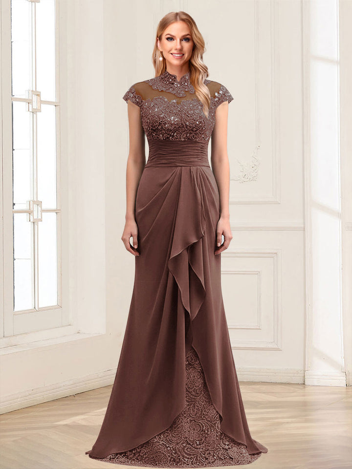 Sheath/Column Scoop Sleeveless Floor-Length Mother of the Bride Dresses with Lace &amp; Applique