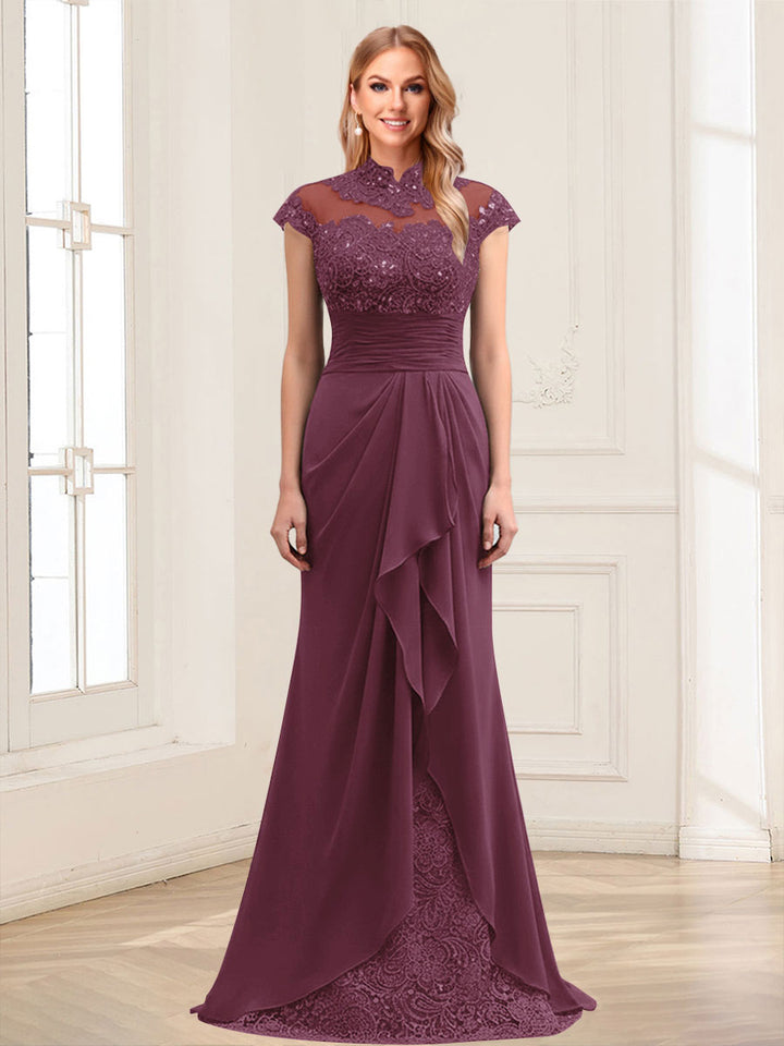 Sheath/Column Scoop Sleeveless Floor-Length Mother of the Bride Dresses with Lace &amp; Applique
