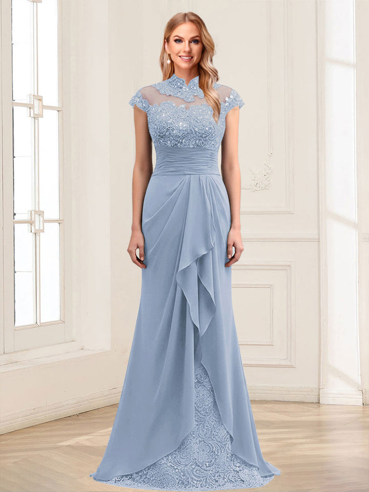 Sheath/Column Scoop Sleeveless Floor-Length Mother of the Bride Dresses with Lace &amp; Applique
