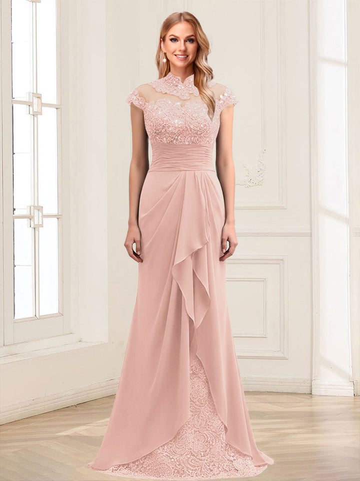 Sheath/Column Scoop Sleeveless Floor-Length Mother of the Bride Dresses with Lace &amp; Applique