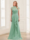 Sheath/Column Scoop Sleeveless Floor-Length Mother of the Bride Dresses with Lace & Applique