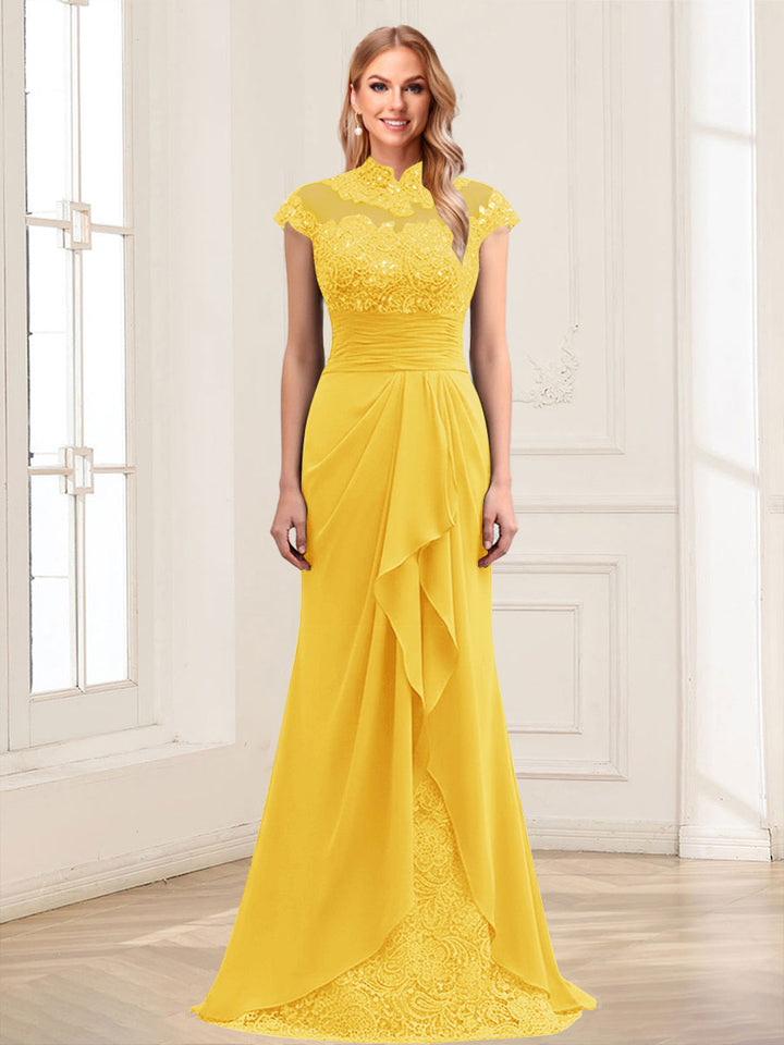 Sheath/Column Scoop Sleeveless Floor-Length Mother of the Bride Dresses with Lace &amp; Applique