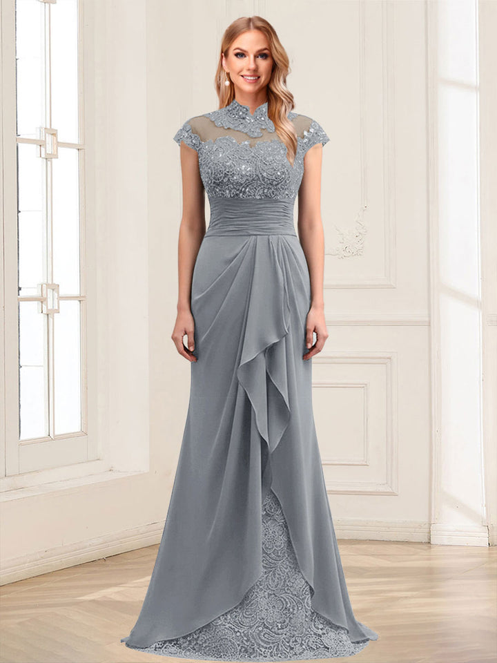 Sheath/Column Scoop Sleeveless Floor-Length Mother of the Bride Dresses with Lace &amp; Applique