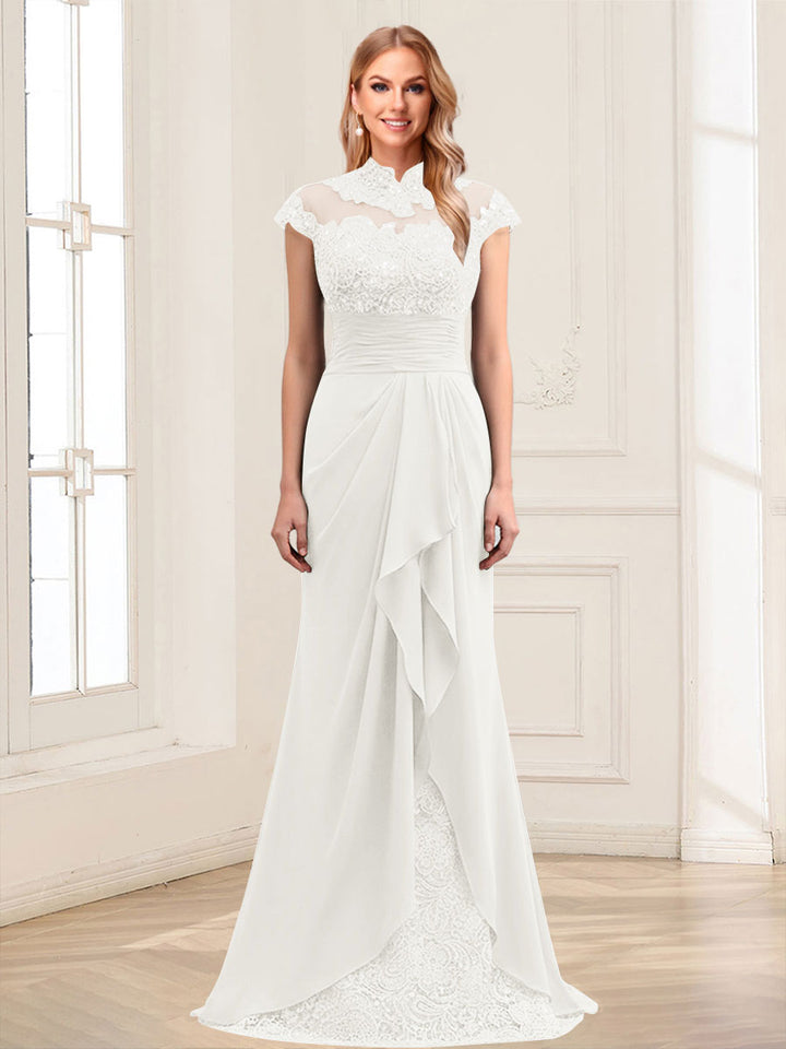 Sheath/Column Scoop Sleeveless Floor-Length Mother of the Bride Dresses with Lace &amp; Applique