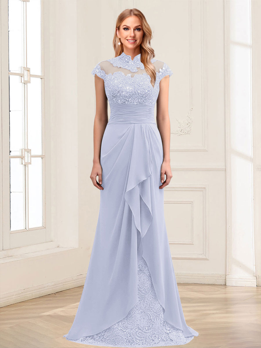 Sheath/Column Scoop Sleeveless Floor-Length Mother of the Bride Dresses with Lace &amp; Applique
