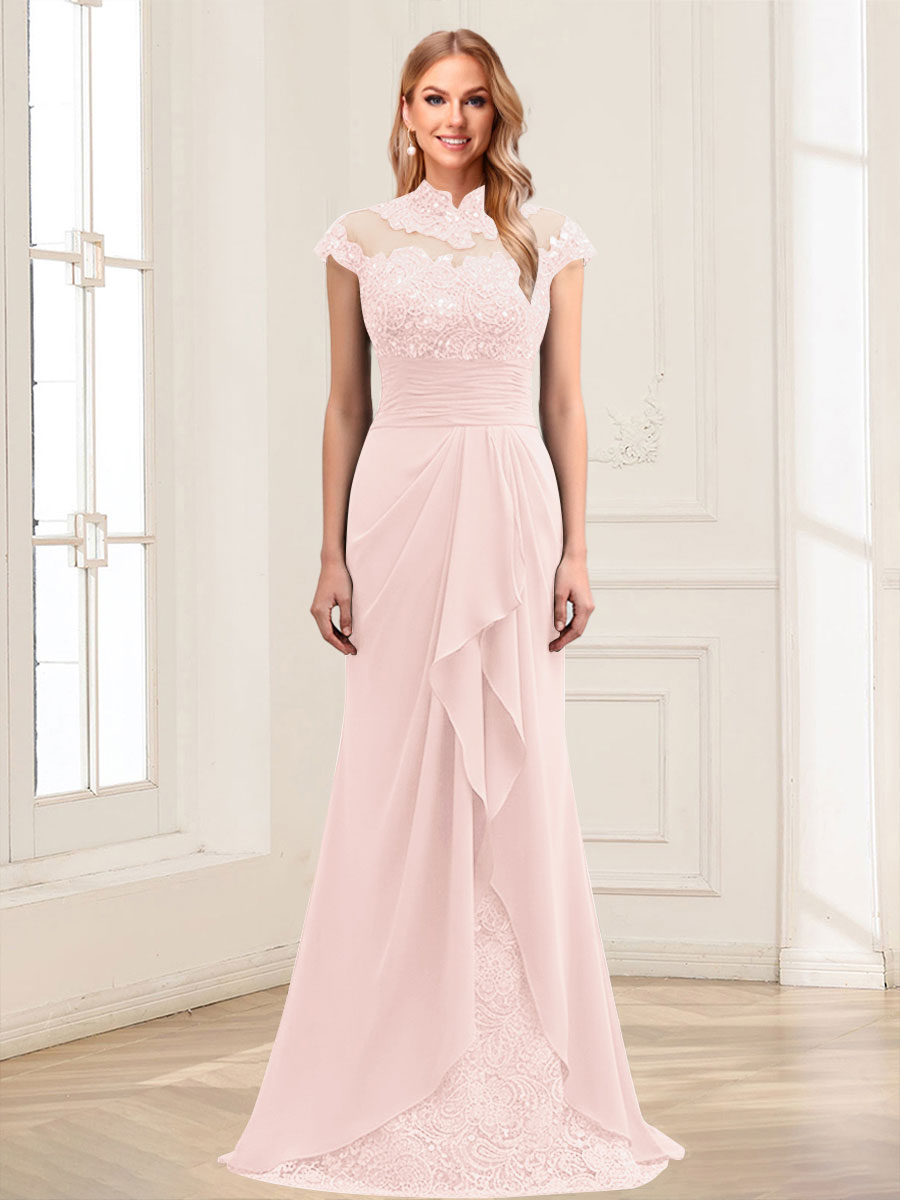 Sheath/Column Scoop Sleeveless Floor-Length Mother of the Bride Dresses with Lace &amp; Applique