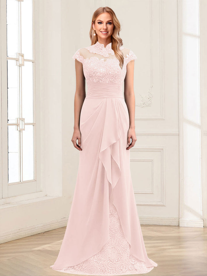 Sheath/Column Scoop Sleeveless Floor-Length Mother of the Bride Dresses with Lace &amp; Applique