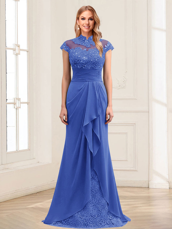 Sheath/Column Scoop Sleeveless Floor-Length Mother of the Bride Dresses with Lace &amp; Applique
