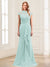 Sheath/Column Scoop Sleeveless Floor-Length Mother of the Bride Dresses with Lace & Applique