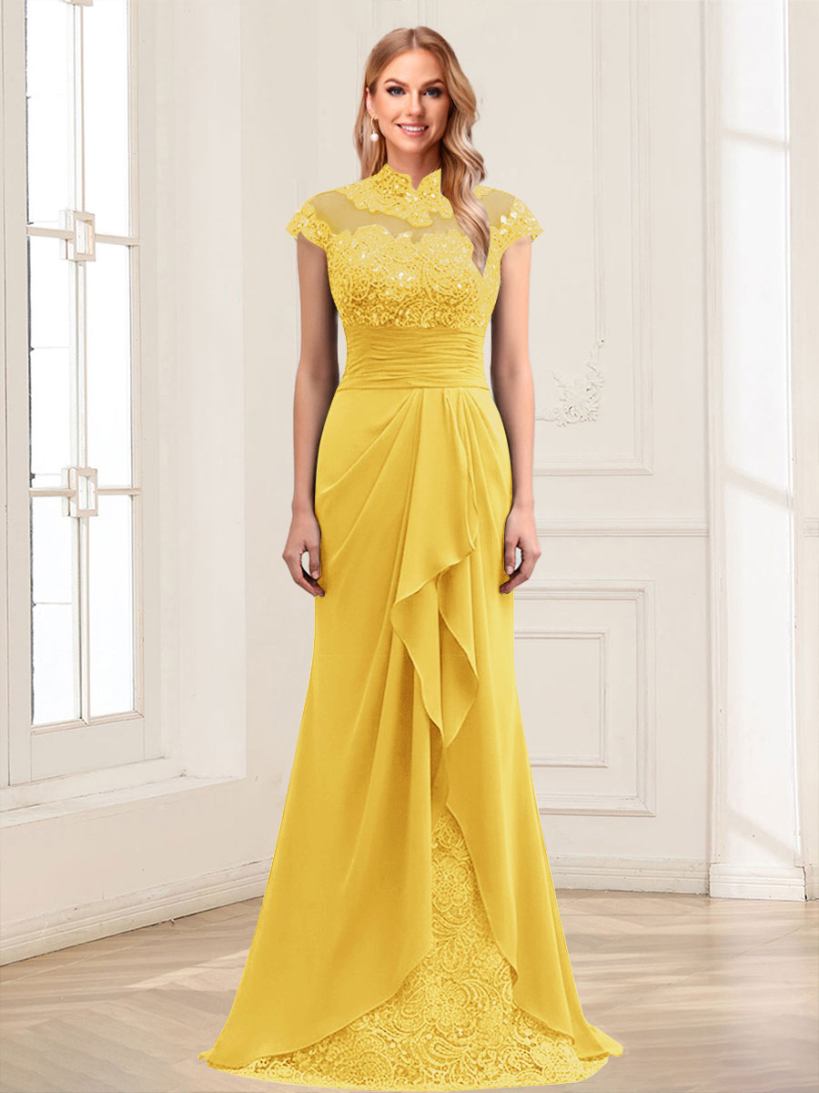 Sheath/Column Scoop Sleeveless Floor-Length Mother of the Bride Dresses with Lace &amp; Applique