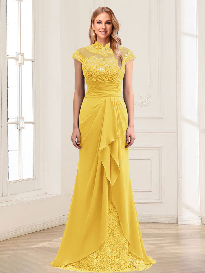 Sheath/Column Scoop Sleeveless Floor-Length Mother of the Bride Dresses with Lace &amp; Applique