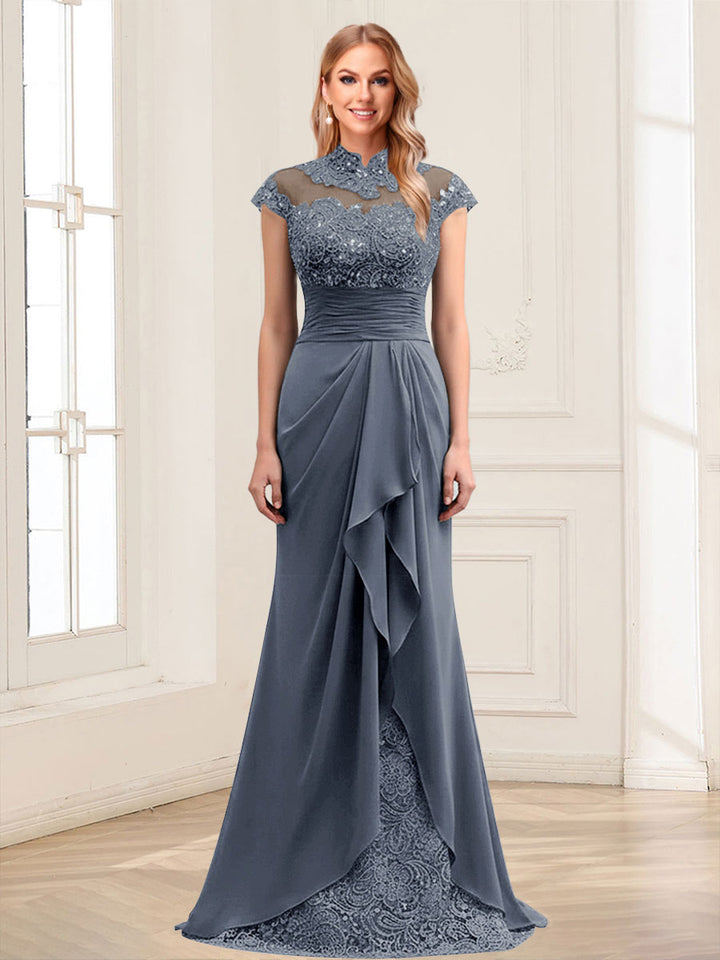Sheath/Column Scoop Sleeveless Floor-Length Mother of the Bride Dresses with Lace &amp; Applique