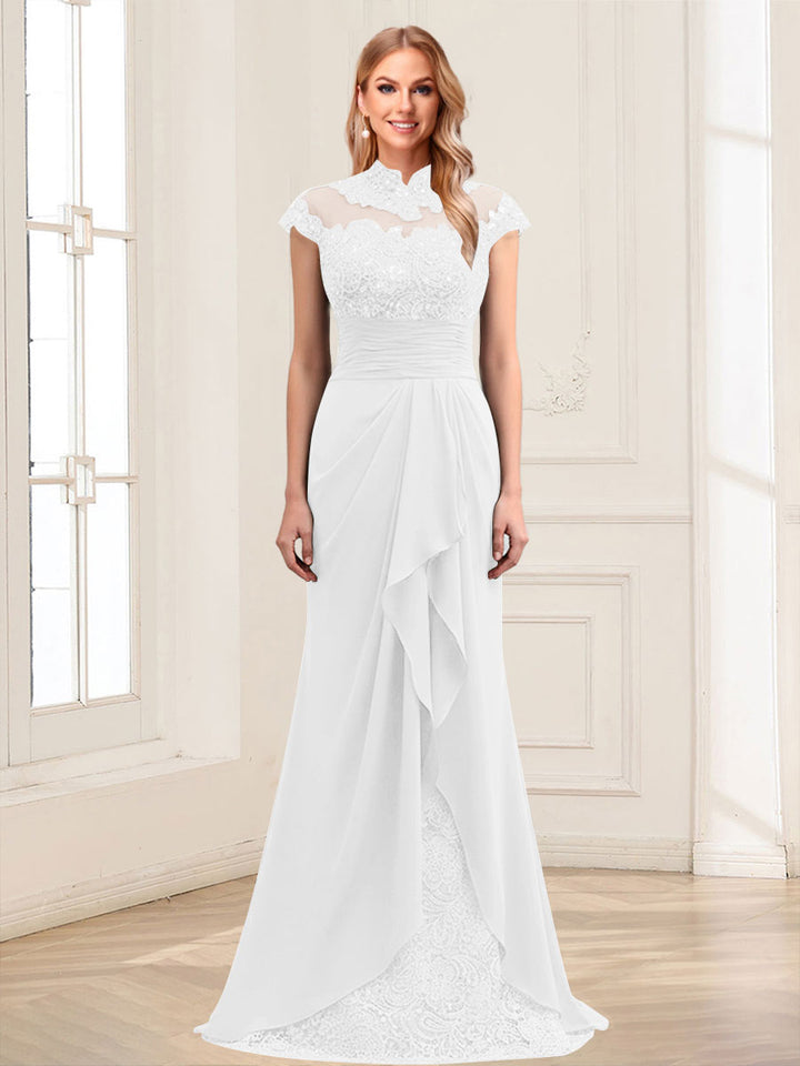 Sheath/Column Scoop Sleeveless Floor-Length Mother of the Bride Dresses with Lace &amp; Applique