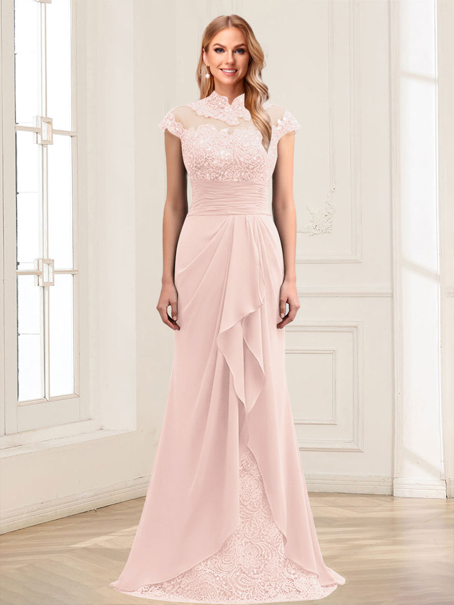 Sheath/Column Scoop Sleeveless Floor-Length Mother of the Bride Dresses with Lace &amp; Applique
