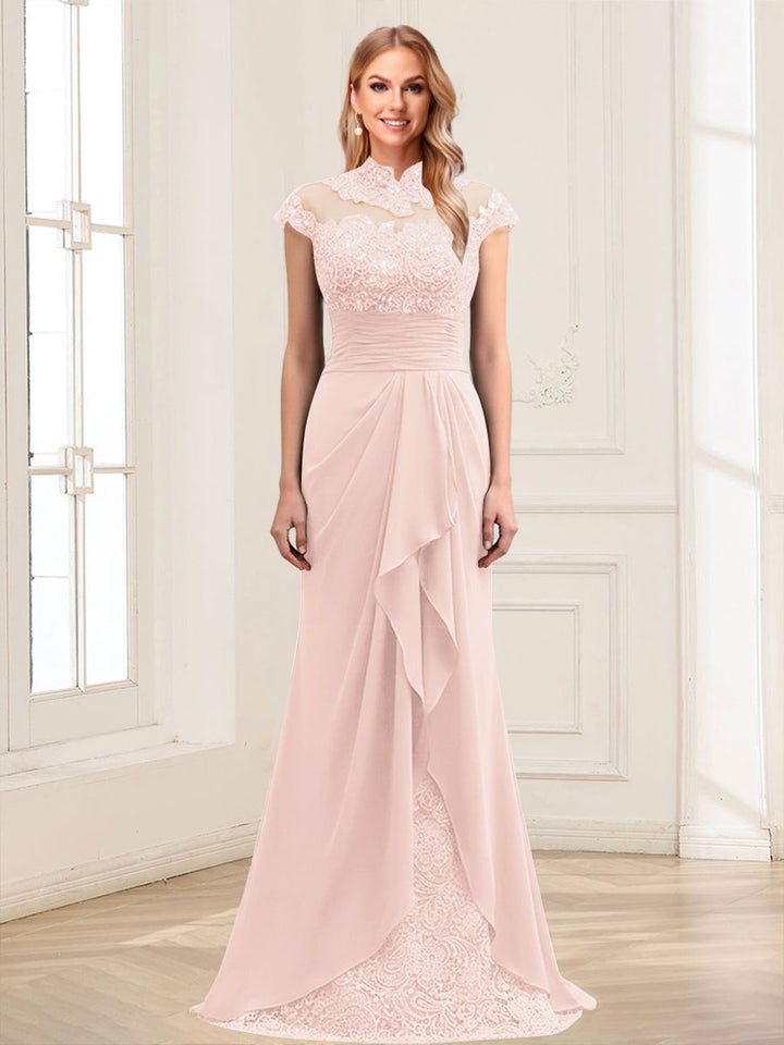 Sheath/Column Scoop Sleeveless Floor-Length Mother of the Bride Dresses with Lace &amp; Applique