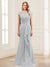 Sheath/Column Scoop Sleeveless Floor-Length Mother of the Bride Dresses with Lace & Applique