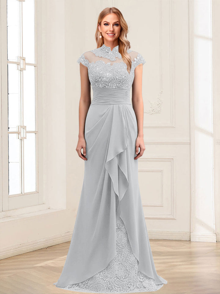 Sheath/Column Scoop Sleeveless Floor-Length Mother of the Bride Dresses with Lace &amp; Applique