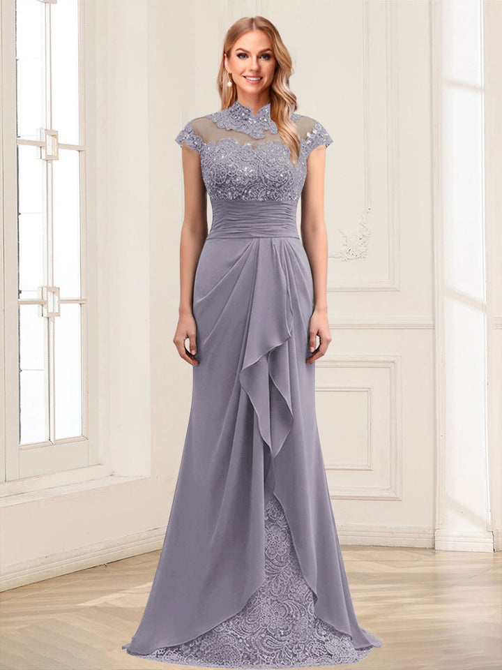 Sheath/Column Scoop Sleeveless Floor-Length Mother of the Bride Dresses with Lace &amp; Applique