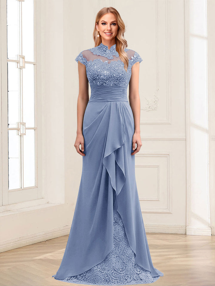 Sheath/Column Scoop Sleeveless Floor-Length Mother of the Bride Dresses with Lace &amp; Applique