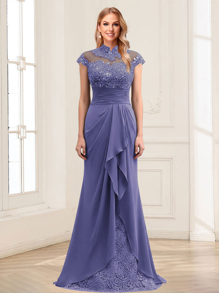 Sheath/Column Scoop Sleeveless Floor-Length Mother of the Bride Dresses with Lace &amp; Applique