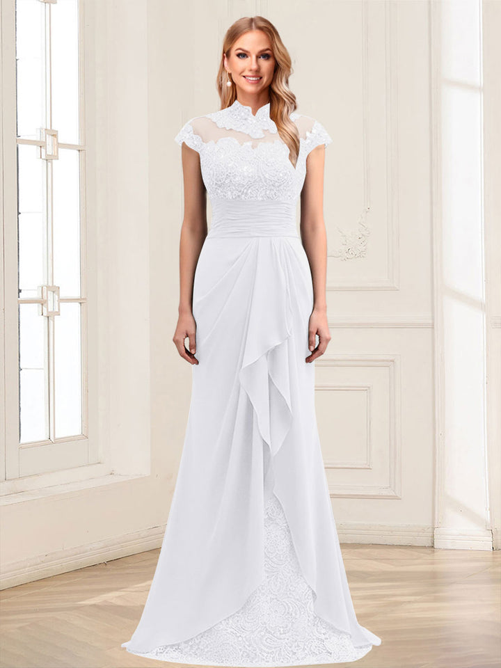 Sheath/Column Scoop Sleeveless Floor-Length Mother of the Bride Dresses with Lace &amp; Applique