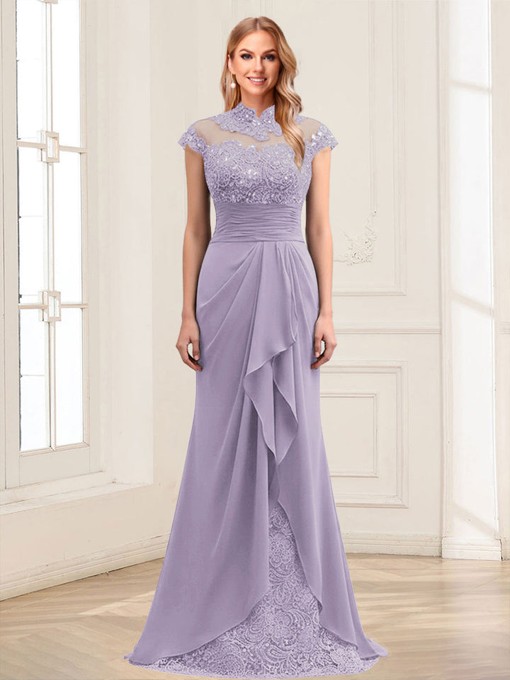 Sheath/Column Scoop Sleeveless Floor-Length Mother of the Bride Dresses with Lace &amp; Applique