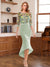 Sheath/Column Scoop Half Sleeves Tea-Length Mother of the Bride Dresses with Floral Appliques