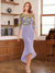 Sheath/Column Scoop Half Sleeves Tea-Length Mother of the Bride Dresses with Floral Appliques
