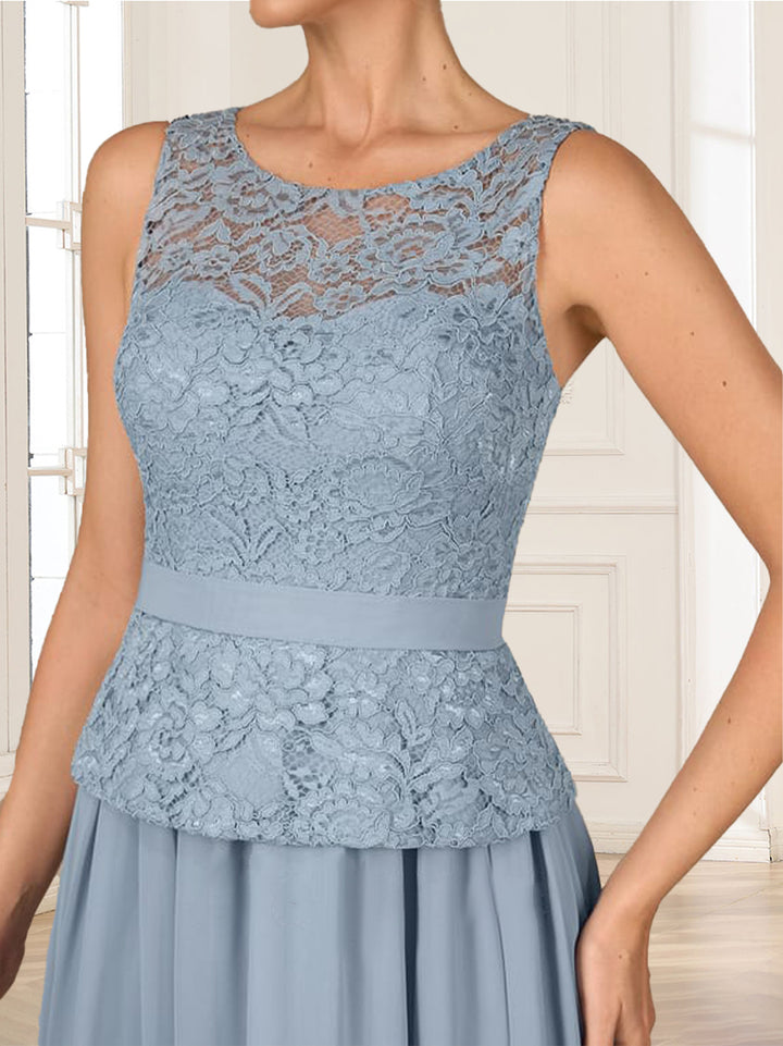 A-Line/Princess Scoop Half Sleeves Floor-Length 2-pieces of Mother of the Bride Dresses with Lace &amp; Jacket
