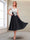 A-Line/Princess Cap Sleeves V-Neck Tea-Length Mother of the Bride with Appliques