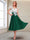 A-Line/Princess Cap Sleeves V-Neck Tea-Length Mother of the Bride with Appliques