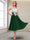 A-Line/Princess Cap Sleeves V-Neck Tea-Length Mother of the Bride with Appliques