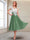 A-Line/Princess Cap Sleeves V-Neck Tea-Length Mother of the Bride with Appliques