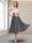 A-Line/Princess Cap Sleeves V-Neck Tea-Length Mother of the Bride with Appliques
