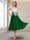 A-Line/Princess Cap Sleeves V-Neck Tea-Length Mother of the Bride with Appliques