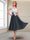 A-Line/Princess Cap Sleeves V-Neck Tea-Length Mother of the Bride with Appliques