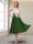 A-Line/Princess Cap Sleeves V-Neck Tea-Length Mother of the Bride with Appliques