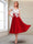 A-Line/Princess Cap Sleeves V-Neck Tea-Length Mother of the Bride with Appliques