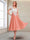 A-Line/Princess Cap Sleeves V-Neck Tea-Length Mother of the Bride with Appliques