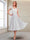 A-Line/Princess Cap Sleeves V-Neck Tea-Length Mother of the Bride with Appliques