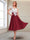 A-Line/Princess Cap Sleeves V-Neck Tea-Length Mother of the Bride with Appliques