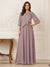 A-Line/Princess Half Sleeves Scoop Floor-Length Mother of the Bride Dresses with Appliques & Sequins