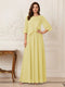 A-Line/Princess Half Sleeves Scoop Floor-Length Mother of the Bride Dresses with Appliques & Sequins