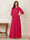 A-Line/Princess Half Sleeves Scoop Floor-Length Mother of the Bride Dresses with Appliques & Sequins