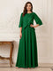 A-Line/Princess Half Sleeves Scoop Floor-Length Mother of the Bride Dresses with Appliques & Sequins