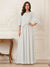 A-Line/Princess Half Sleeves Scoop Floor-Length Mother of the Bride Dresses with Appliques & Sequins