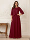 A-Line/Princess Half Sleeves Scoop Floor-Length Mother of the Bride Dresses with Appliques & Sequins