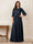A-Line/Princess Half Sleeves Scoop Floor-Length Mother of the Bride Dresses with Appliques & Sequins