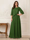 A-Line/Princess Half Sleeves Scoop Floor-Length Mother of the Bride Dresses with Appliques & Sequins