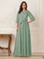 A-Line/Princess Half Sleeves Scoop Floor-Length Mother of the Bride Dresses with Appliques & Sequins